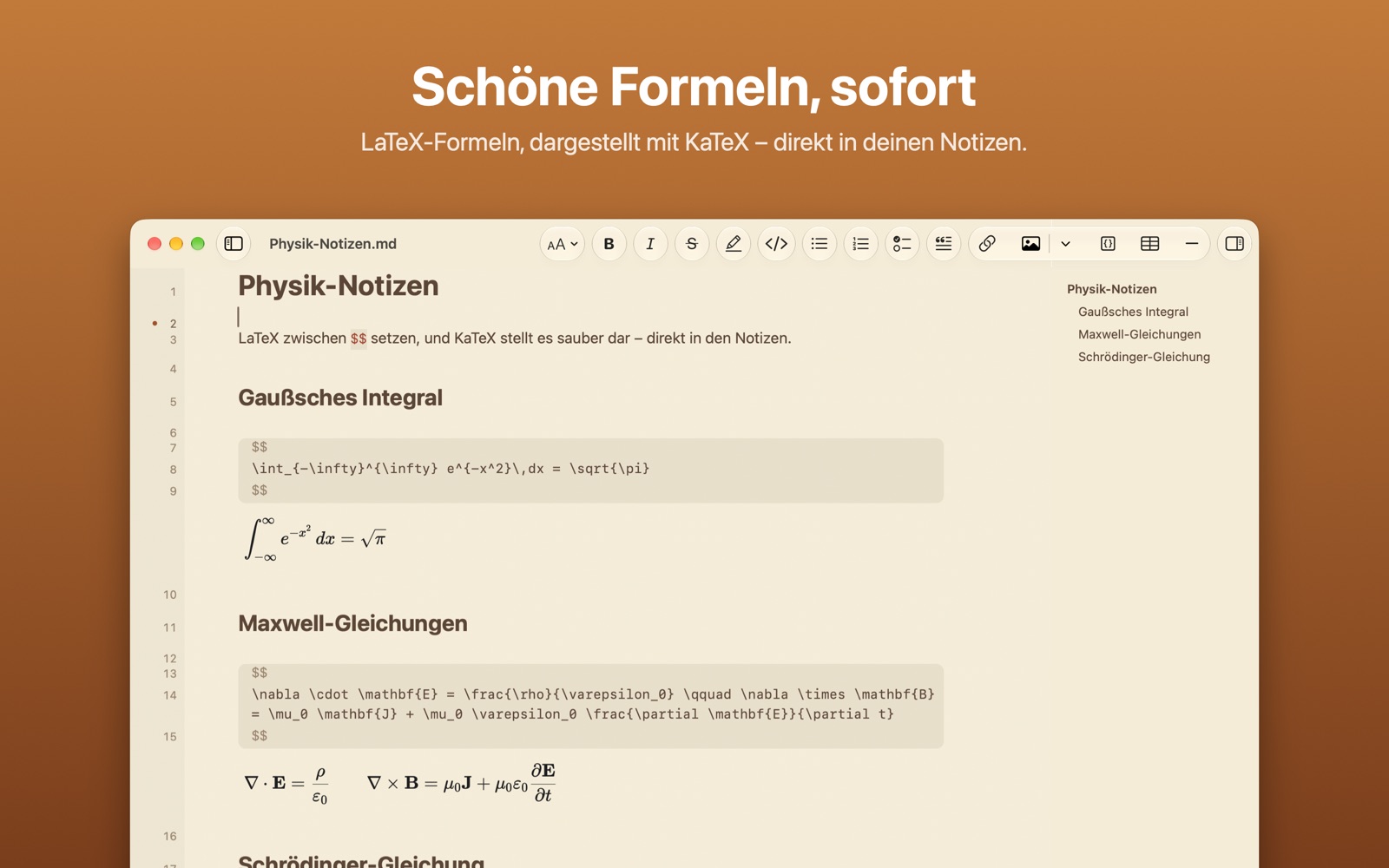 LaTeX-Formeln, gesetzt mit KaTeX.